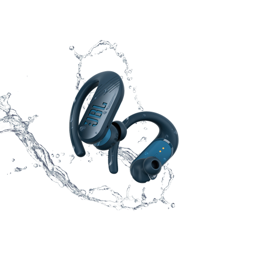 JBL Endurance Peak II - Blue - Waterproof True Wireless In-Ear Sport Headphones - Front