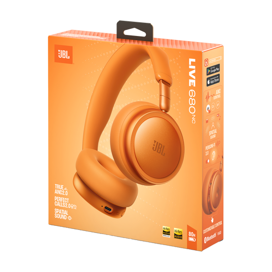 JBL Live 680NC - Orange - Wireless on-ear Noise Cancelling headphones - Detailshot 15