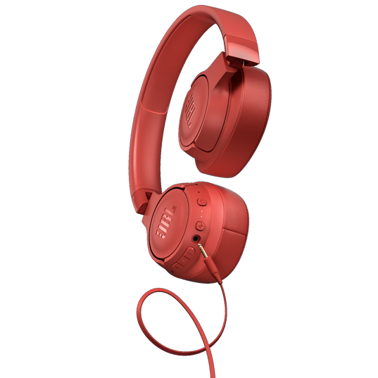JBL Tune 750BTNC - Coral Orange - Wireless Over-Ear ANC Headphones - Left