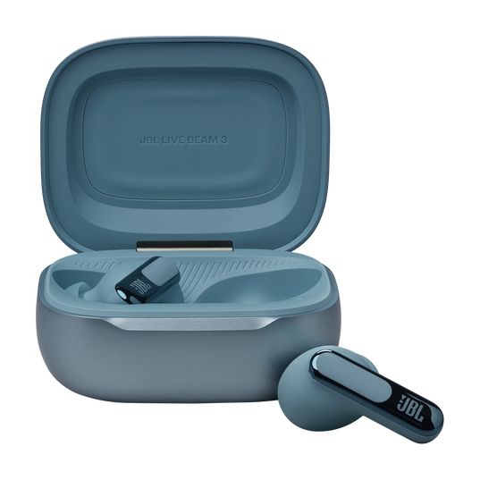 JBL Live Beam 3 - Blue - True wireless noise-cancelling closed-stick earbuds - Front