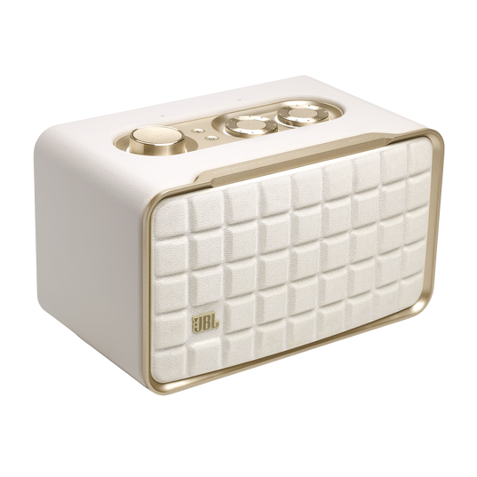 JBL Authentics 200 - White - Smart home speaker with Wi-Fi, Bluetooth and Voice Assistants with retro design - Hero
