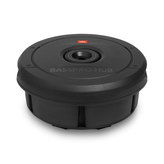 JBL BassPro Hub - Black - 11" (279mm) Spare tire subwoofer with built-in 200W RMS amplifier with remote control. - Detailshot 1