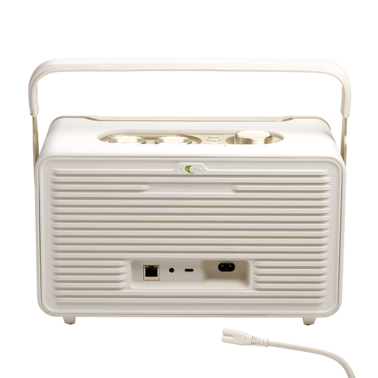 JBL Authentics 300 - White - Portable smart home speaker with Wi-Fi, Bluetooth and voice assistants with retro design. - Back