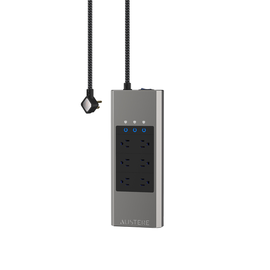 Austere VII Series Power 6-Outlet with Omniport USB+PD - Black - Austere VII series 6-outlet aDesign power with Omniport USB+PD - Hero
