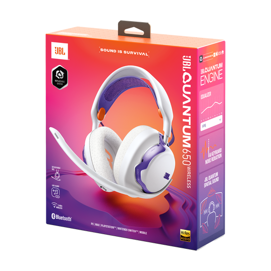 JBL Quantum 650 - White - Wireless multiplatform gaming headset - Detailshot 15