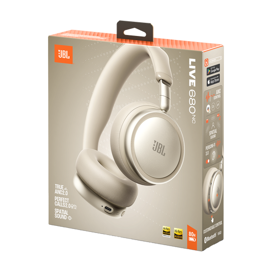JBL Live 680NC - Champagne - Wireless on-ear Noise Cancelling headphones - Detailshot 15