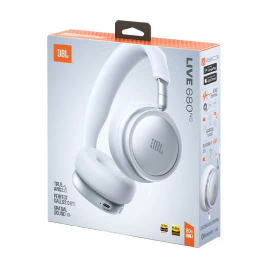 JBL Live 680NC - White - Wireless on-ear Noise Cancelling headphones - Detailshot 15
