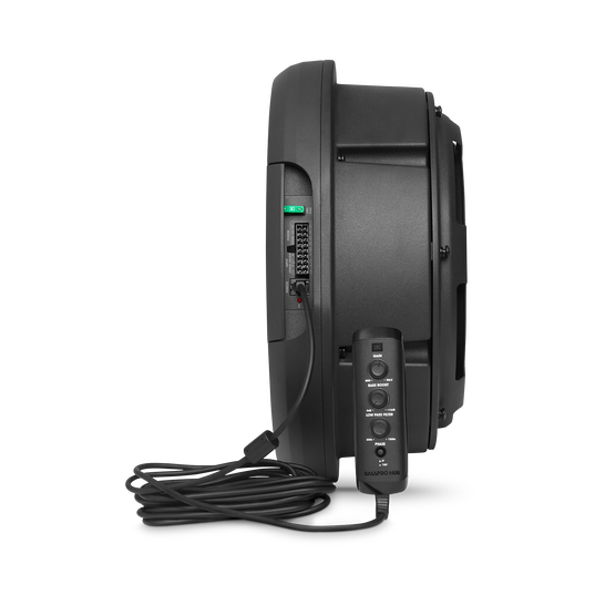 JBL BassPro Hub - Black - 11" (279mm) Spare tire subwoofer with built-in 200W RMS amplifier with remote control. - Detailshot 4