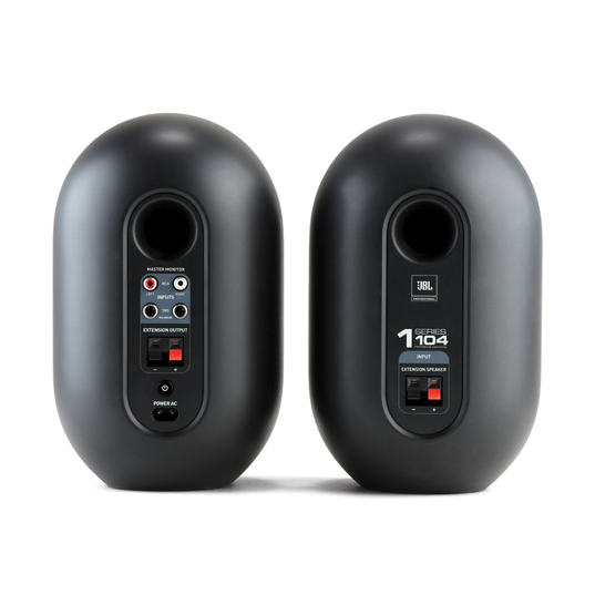 JBL 104 (Pair) - Black - Compact Powered Desktop Reference Monitors - Back
