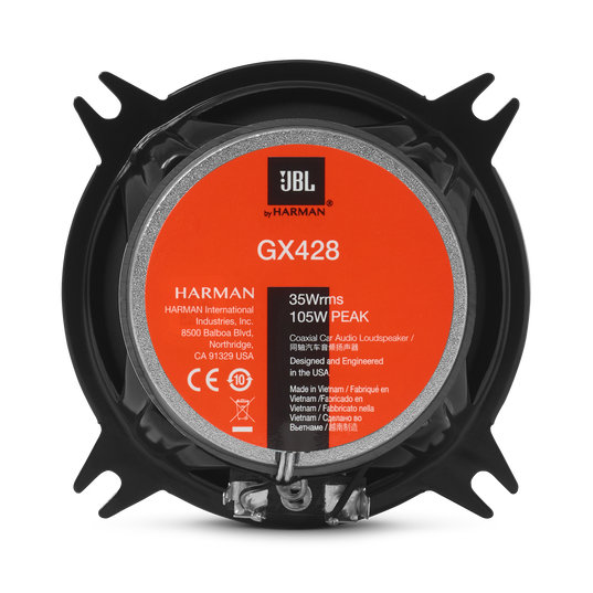 GX428 - Black - 4" Coaxial Car Audio Loudspeaker - Back