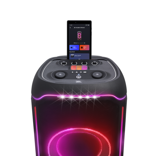 JBL PartyBox Ultimate - Black - Massive party speaker with powerful sound, multi-dimensional lightshow, and splashproof design. - Detailshot 1