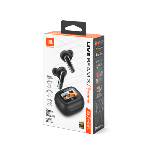 JBL Live Beam 3 - Black - True wireless noise-cancelling closed-stick earbuds - Detailshot 15