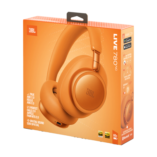 JBL Live 780NC - Orange - Wireless over-ear Noise Cancelling headphones - Detailshot 15