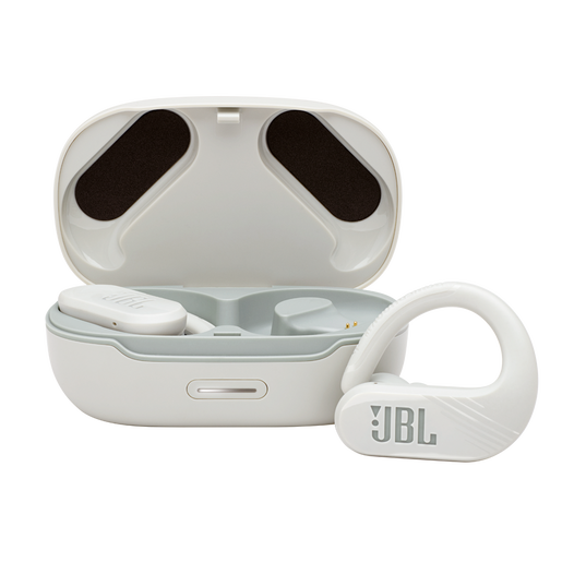 JBL Endurance Peak II - White - Waterproof True Wireless In-Ear Sport Headphones - Hero