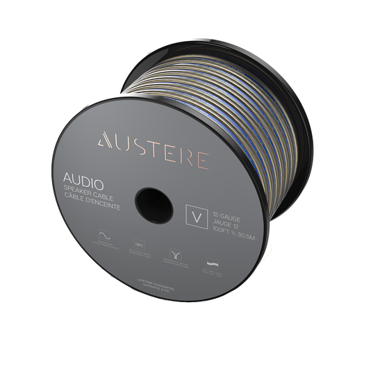 Austere V Series Speaker Cable 100ft - Black - Austere V series 12AWG 100ft aDesign speaker cable - Hero