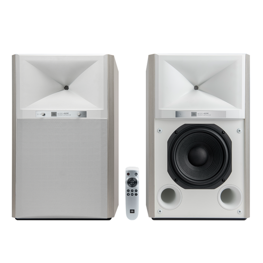 4329P Studio Monitor Powered Loudspeaker System - White Aspen - Powered Bookshelf Loudspeaker System - Hero