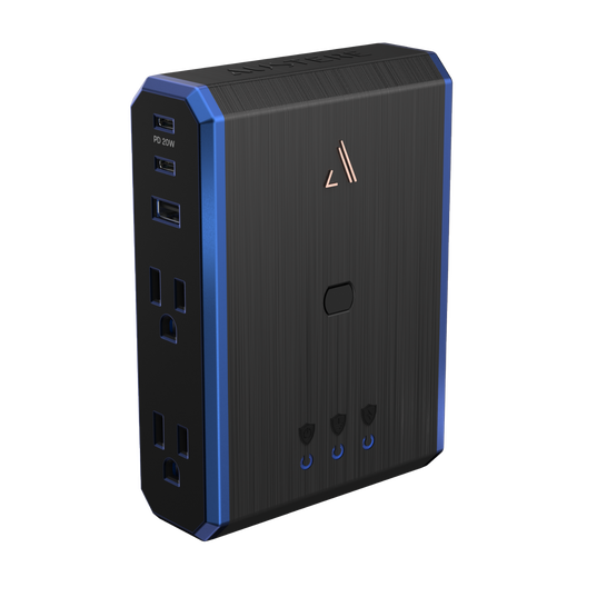 Austere V Series Power 4-Outlet With Omniport USB & 20W USB-C PD Port - Black - Austere V Series Power 4-Outlet With Omniport USB & 20W USB-C PD Port - Hero