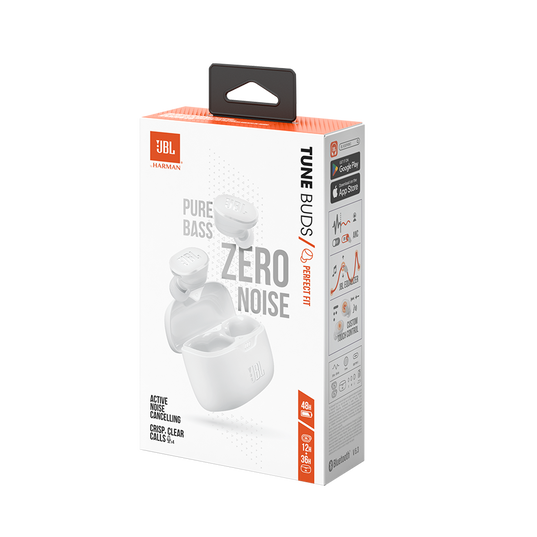 JBL Tune Buds - White - True wireless Noise Cancelling earbuds - Detailshot 10