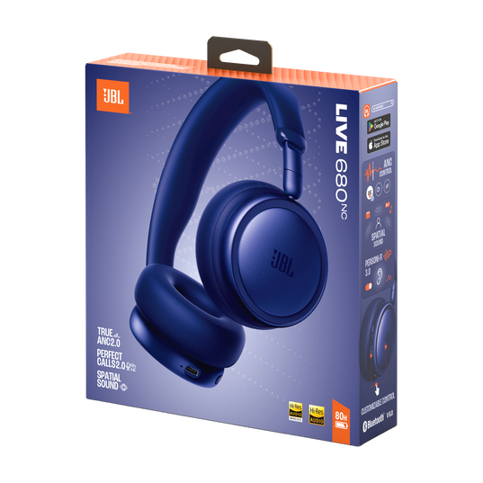 JBL Live 680NC - Blue - Wireless on-ear Noise Cancelling headphones - Detailshot 15