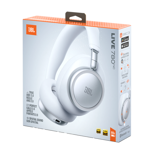 JBL Live 780NC - White - Wireless over-ear Noise Cancelling headphones - Detailshot 15
