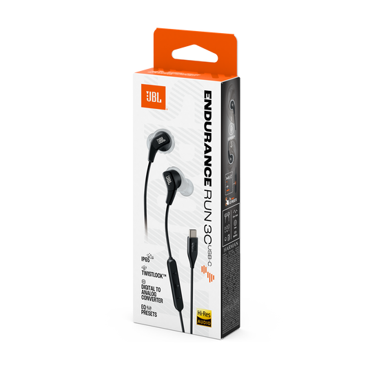 JBL Endurance Run 3 USB-C - Black / Gray - USB-C Wired Sport Headphones - Detailshot 15