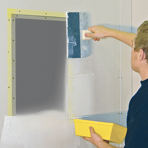 Loudspeaker system installs like a standard drywall patch.