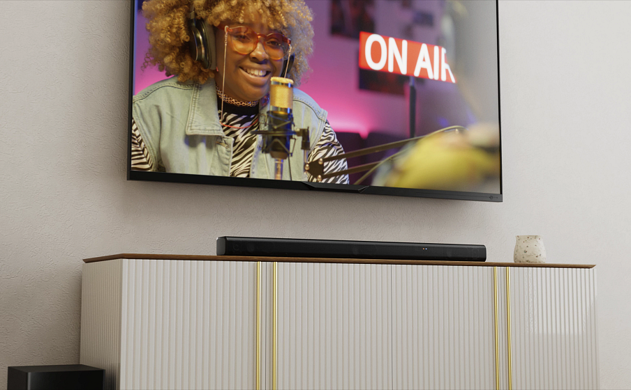 Dedicated center channel driver provides superior voice clarity